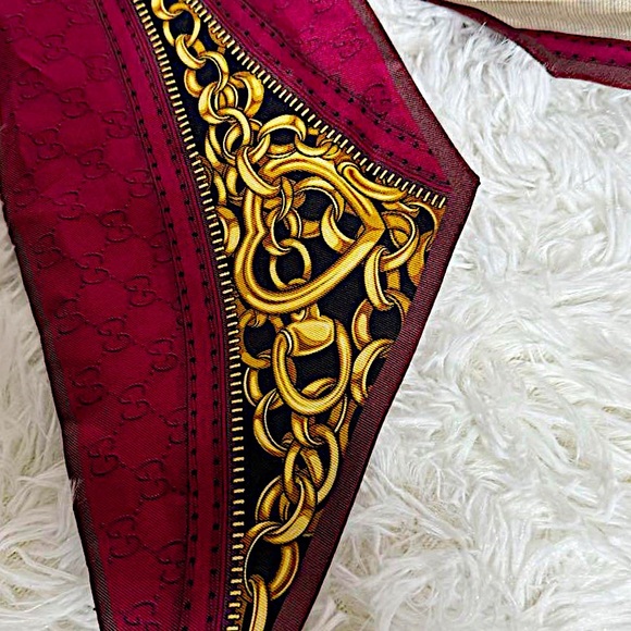 Authentic Vintage Gucci Rare Monogram GG Zip Horsebit Web Silk Bandeau - Picture 4 of 6